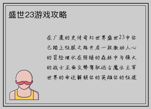 盛世23游戏攻略